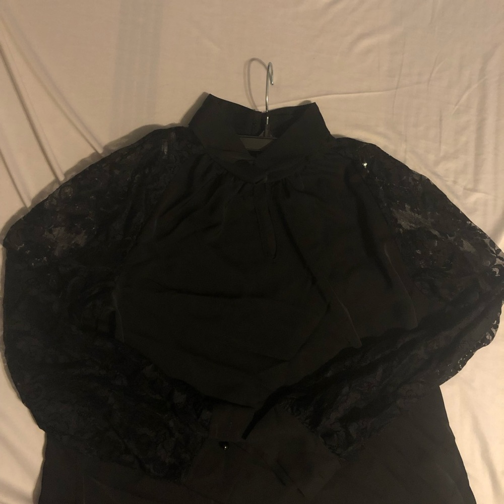 Black lace sleeve top